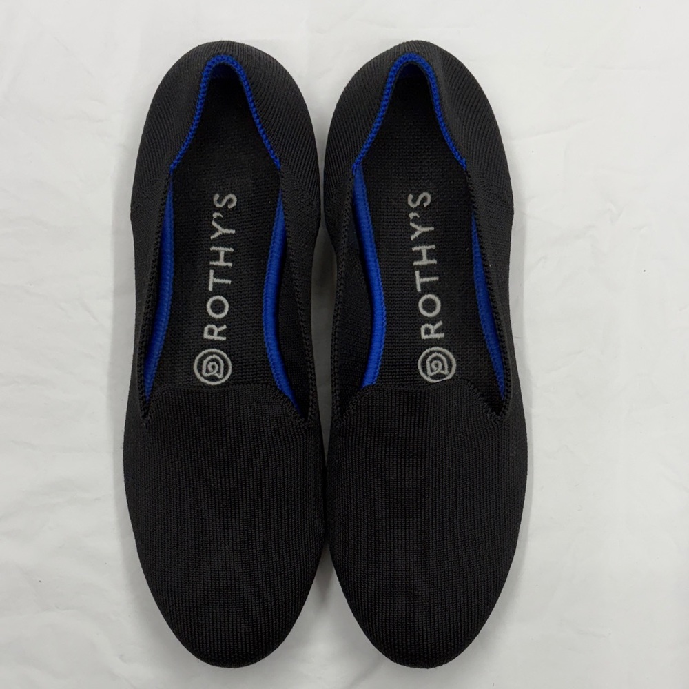 Rothy's Black and Blue Knit Flats